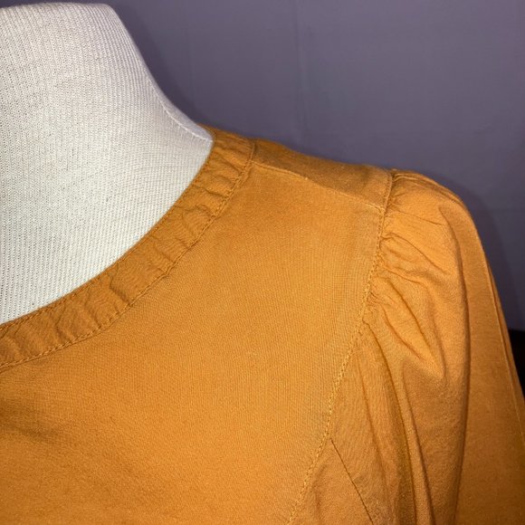Old Navy Womens Ochre Yellow Bib Collar Blouse / Top Size M - Picture 10 of 15